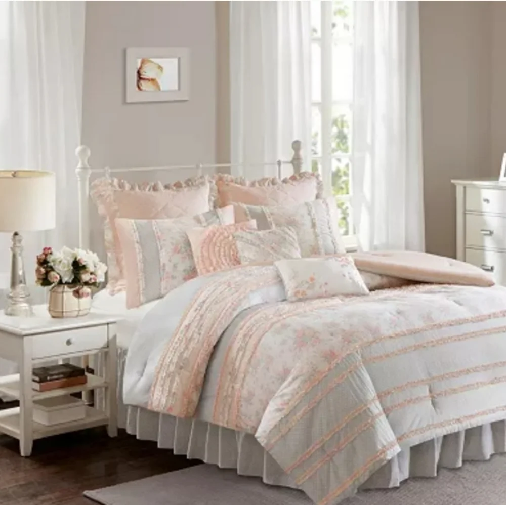 Madison Park NWT Twin XL Desiree Floral Cotton 7-pc Bedding Set